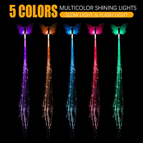 15 Pack Led Light Up Fairy Hair Accessories Braid Extension Clips for Women Girls, Glow in the Dark Party Favors Supplies ...