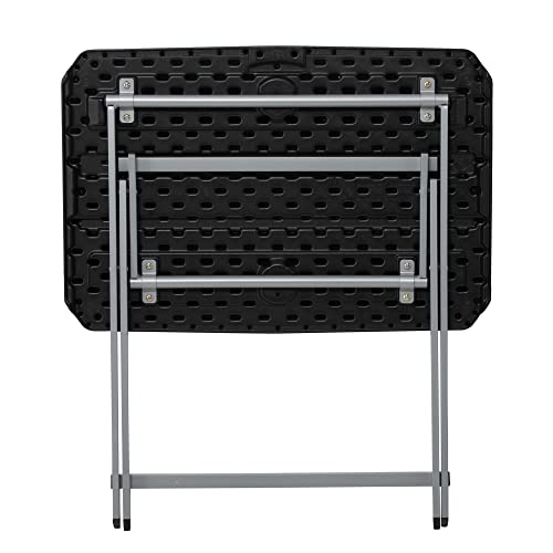 LIFETIME Small Folding Table, Personal TV Tray - Portable - Great for Kids, Camping, Cards, or Laptops - Plastic Black 30 ...