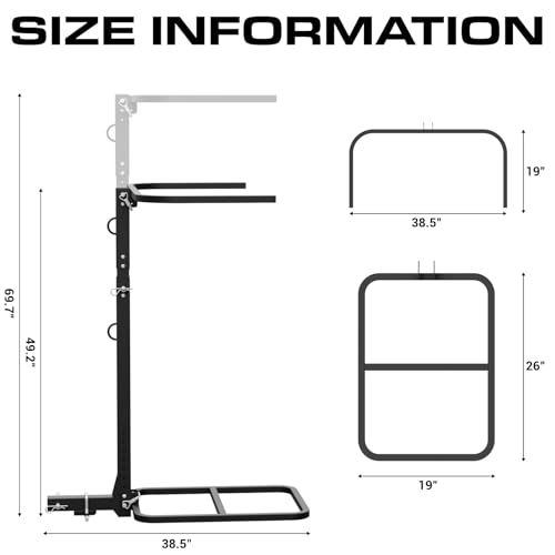 nutoniz 2-in-1 RV Hitch Mount Kayak Rack for Truck SUV Camper Trailer, Height Adjustable Vertical Standing Kayak Carrier w...