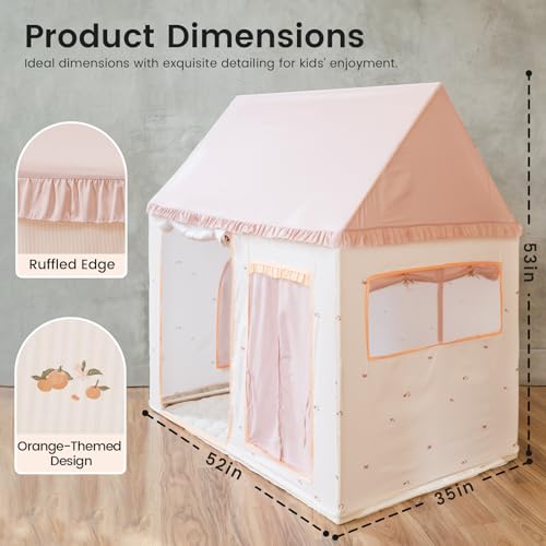 Tiny Land Kids Tent with Mat, Kids Play Tent for Toddlers, Playhouse for Kid Indoor, Ideal Toy Gift for 3+ Girls, Play Roo...