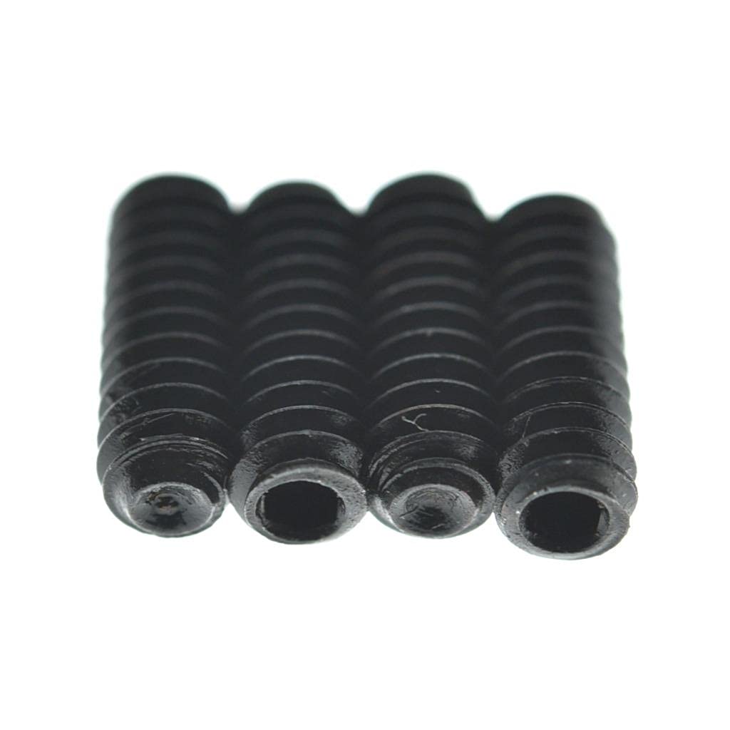 Kaish 50X Metric M3X8 Black Guitar Bridge Saddle Height Adjustment Screws For Stratocaster/Telecaster