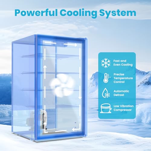 WINEBOSS 17 Inch Beverage Refrigerator and Cooler, 116 Cans Mini Beverage Fridge with Reversible Glass Door for Soda Beer ...