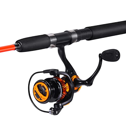Sougayilang Catfish Fishing Rod and Reel Combo, 2-Piece Spinning Combo, Durable Graphite & Glass Blanks Fishing Pole for C...