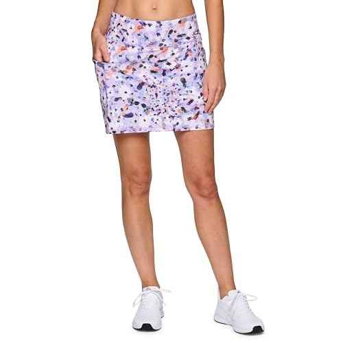 RBX Active Women's Fashion Stretch Knit Flat Front Golf/Tennis Athletic Skort with Attached Bike Short and Pockets
