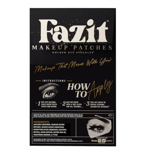 Fazit Makeup Patches - Golden Eye Speckles - Glow Up Make-Up Patches - Cute Glitter Makeup Accessories for Women - Cosmeti...
