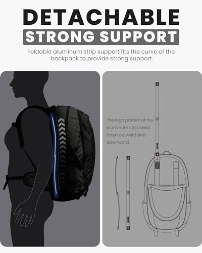 OutdoorMaster 50L Hiking Backpack with High Strength Aluminum Support, Lightweight Travel Daypack with Rain Cover, Waterpr...