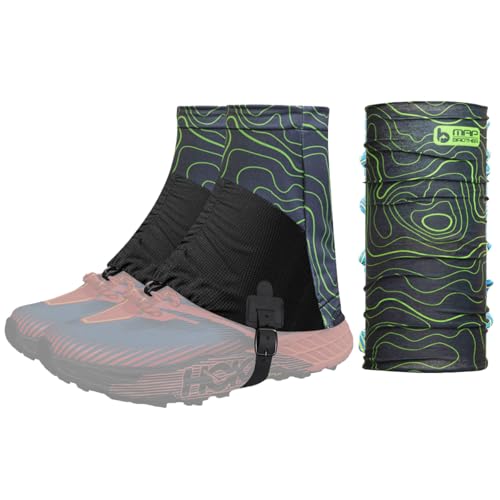 Trail Gaiters, Waterproof Low Shoe Protectors, Adjustable Boots Gators for Hiking & Running - Prevents Debris in Shoes