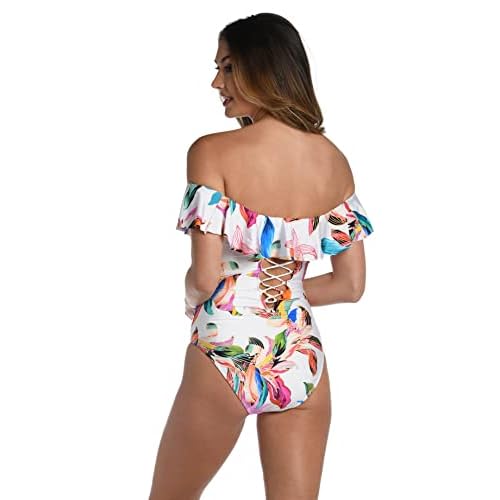 La Blanca Women's One Piece Swimsuit Off Shoulder Ruffle Bathing Suit