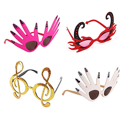TD.IVES Funny Glasses Party Sunglasses Costume Sunglasses Masks,12 Pack Cool Shaped Funny Party Glasses,Photo Booth Props ...