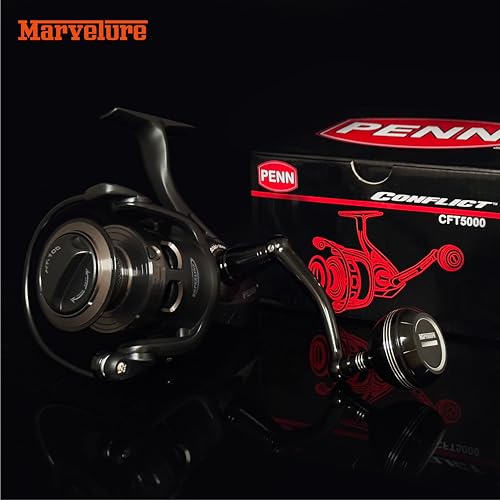 MARVELURE Foldable Power Handle for Penn Pursuit III IV, Battle DX III IV, Conflict I Spinning Fishing Reel Replacement Ha...