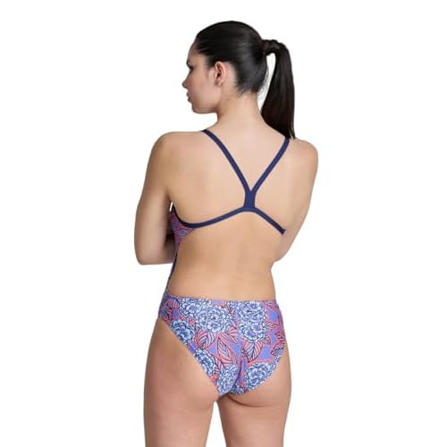 ARENA Women's Hydrangea Bouquet Challenge Back-Chlorine Resistant Swimwear for Competition, Race Training