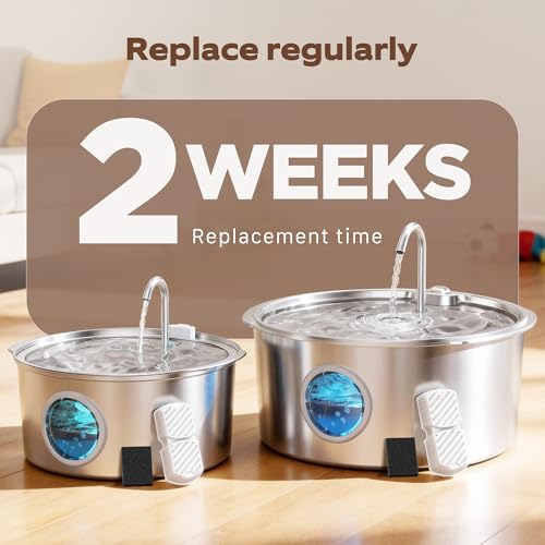 GROOKPET Dog Water Fountain Filters: 12 Dog Fountain Filters - Pet Water Fountain Filters Replacement - Including 6 Filter...