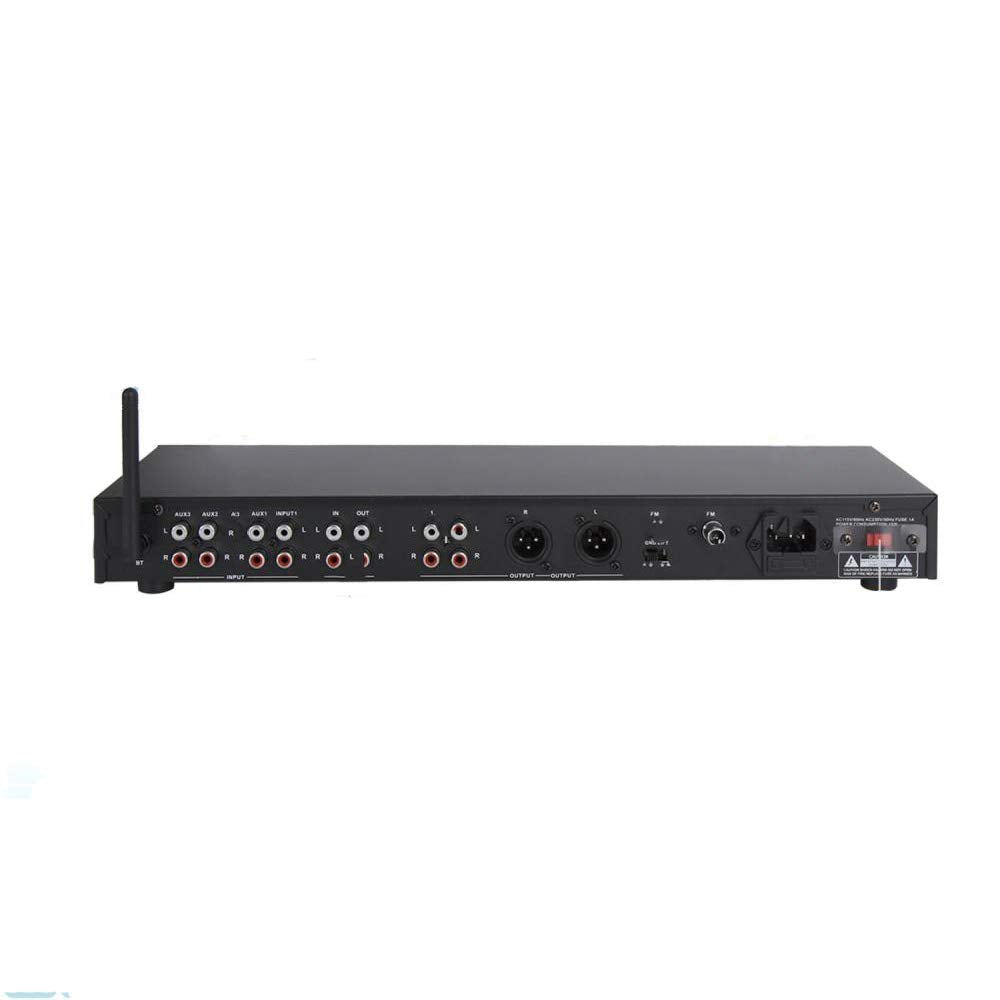 Pyle Rack Mount Studio Pre-Amplifier PPRE70BT - Bluetooth, FM Radio, Remote Control, Black