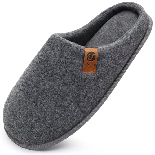 ONCAI Men's House Slippers Memory Foam Slip-On Warm Cozy Scuff Home Bedroom Shoes with Indoor/Outdoor Rubber Soles US Size...