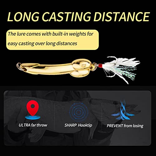 4Pack Funny Fishing Lures for Men Saltwater Fishing Lures Set Metal Jigging Spoons for Bass Fishing Crank Baits Topwater L...