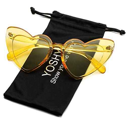 Heart Sunglasses for Women Trendy Cat Eye Love Shaped Sunglasses Vintage Lovely Retro Cute Sun Glasses