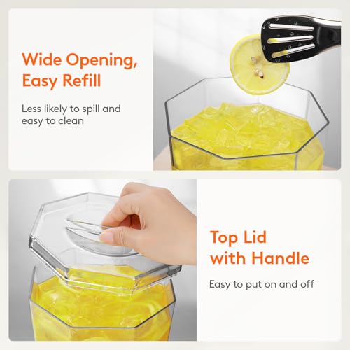 Lifewit 1 Gallon Plastic Drink Dispenser for Parties, Clear Beverage Container for Juice/Tea/Soda, Drink Pitcher with Leak...
