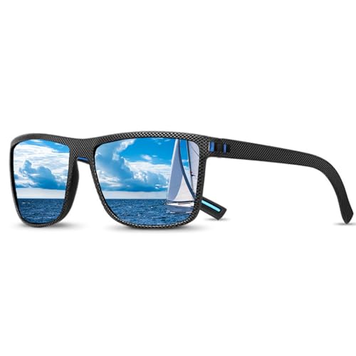 Mens Polarized Sunglasses - UV Protection Sun Glasses for Men, Lightweight Rectangular Sports Sunglasses for Driving, Fishing