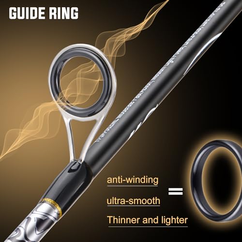 Sougayilang Reel and Fishing Rod Combo, Fiberglass Fishing Pole with Durable P-Cork Rod Handle, Lightweight Graphite Frame
