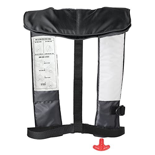 BLUESTORM Cirro 26 Automatic/Manual Inflatable Life Jacket PFD for Adults (Apex Black) | US Coast Guard (USCG) Approved Se...