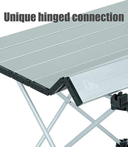 iClimb 1 Folding Table and 1 Low Folding Chair Bundle, Ultralight Compact for Adults Outdoor Backpacking Camping Hiking Be...