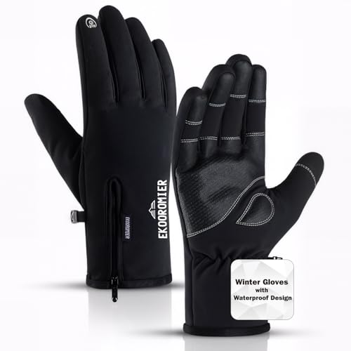 EKOROMIER Winter Gloves for Men Women, -12℉ Touchscreen Gloves Waterproof Windproof Thermal Skiing Gloves with 3M Thinsula...