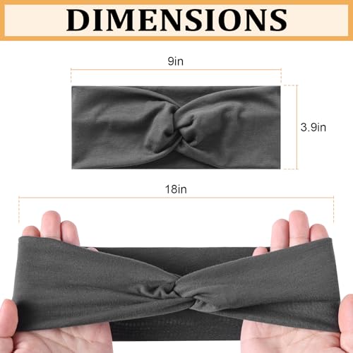 12 Pcs Stretchy Sport Headbands for Women,Absorbed Sport Headband Soft Twist Knotted Headbands for Yoga, Workout Daily Life