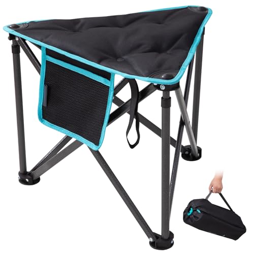 FUNDANGO Folding Tripod Stool, Lightweight Portable Fishing Chair with Thick Padded Seat, 440 Lbs Heavy Duty Outdoor Campi...