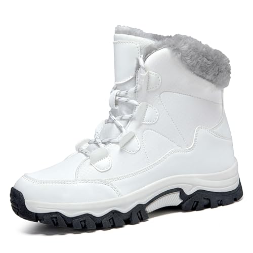 Umerigo Snow Boots Women Mid-Calf Warm Waterproof Anti-Slip Ankle Boots Winter Lace-up Booties Deep Tread Rubber Sole Faux...