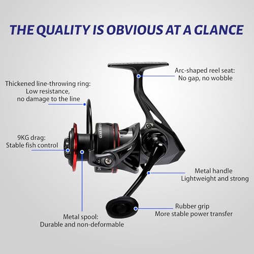 Spinning Fishing Reel, Saltwater Freshwater Spinning Fishing Reel
