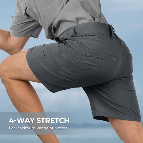 KastKing Cool Caster Men's Fishing Shorts, UPF 50+ Hiking Shorts, 10.5” and 7.5” Available, Water Repellent, 4-Way Stretch