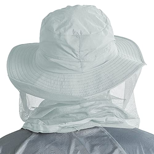 Peicees 2Pcs Head Net Hats for Men Women Adventure Fishing Hat Safari Hat for Hunting Camping Hiking, Light Gray and Dark ...