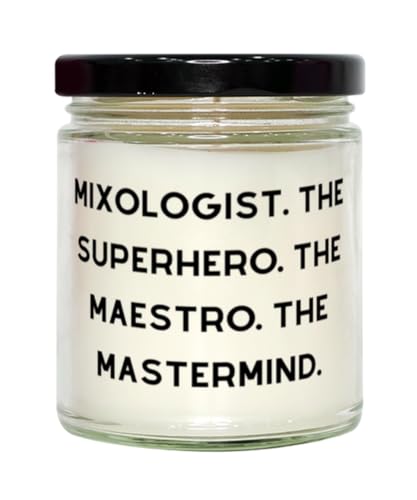 Unique Idea Mixologist Gifts, Mixologist. The Superhero. The, Beautiful Birthday Scent Candle for Coworkers, from Friends,...