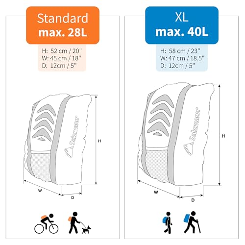 Salzmann 3M Reflective Backpack Cover | High Visibility, Waterproof & Weatherproof | Ideal for Cycling, Running & Hiking