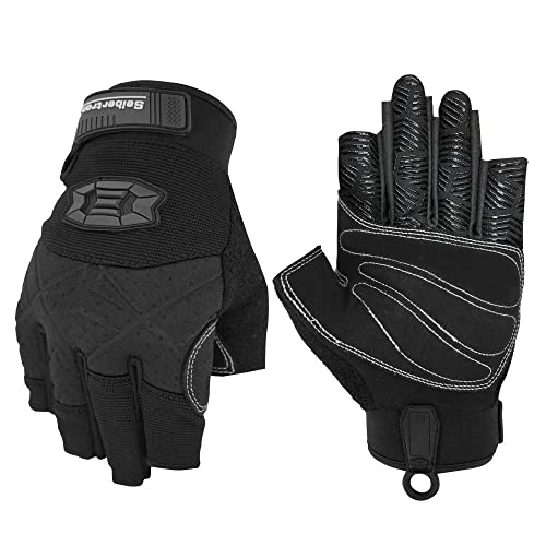 Seibertron Full or Half Finger Padded Palm Lightweight Breathable Climbing Rope Gloves for Climbers, Rock Climbing, Rescu...