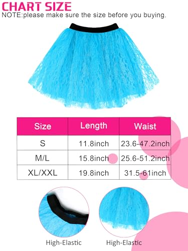 Vabean 19 Pcs 80s Costume Set T Shirt Leggings Tutu Skirt Headband Necklace Bracelets Earrings Gloves Leg Warmers for Women