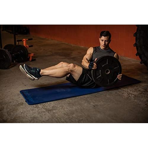Harbinger Ribbed Durafoam Exercise Mat 5/8-Inch, Blue