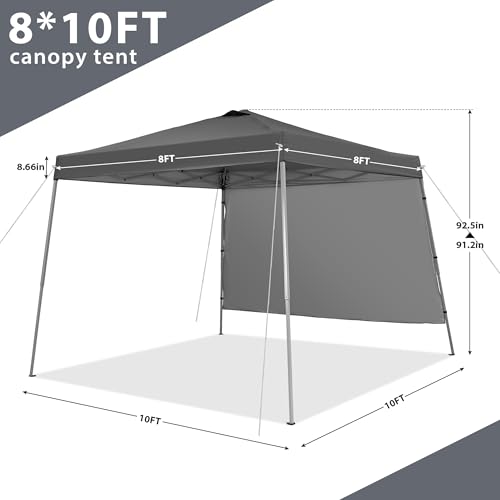 GDY 8X10 FT Pop Up Canopy Outdoor Instant Tent Slant Legs with a Sidewall,Equipment Vents, Portable Gazebo Shelter for Pat...