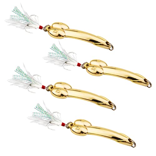 4Pack Funny Fishing Lures for Men Saltwater Fishing Lures Set Metal Jigging Spoons for Bass Fishing Crank Baits Topwater L...