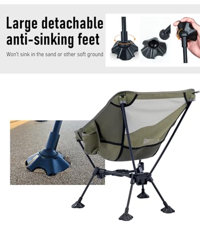 iClimb 1 Triangular Frame Anti-Sinking Chair and 1 Square Frame Chair Bundle, Ultralight Compact for Adults Outdoor Campin...