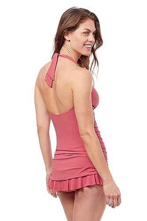 Profile by Gottex Womens Unchain My Heart Halter Swimdress One Piece Swimsuit, Light/Maha, 10 US