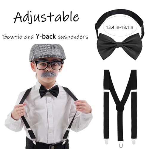 CONNICS 100 Day of School Costume for Boys,Old man dress up for kid – Grandpa Cosplay Costume Accessories