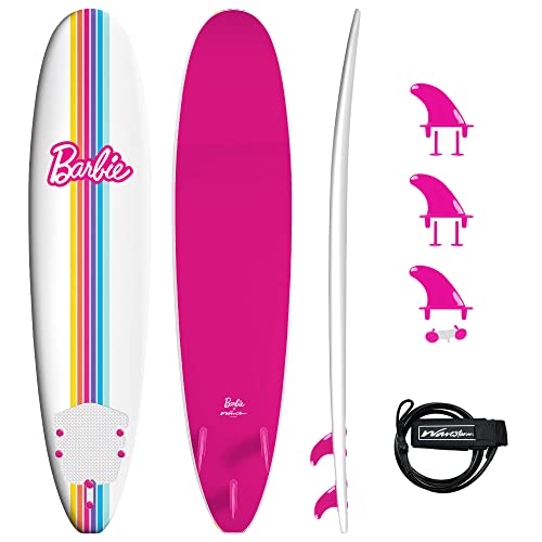 Barbie™ Signature 8ft Surfboard by Wavestorm | Graphic top Deck with high Density Slick Bottom | for Kids and Adults |Foam...