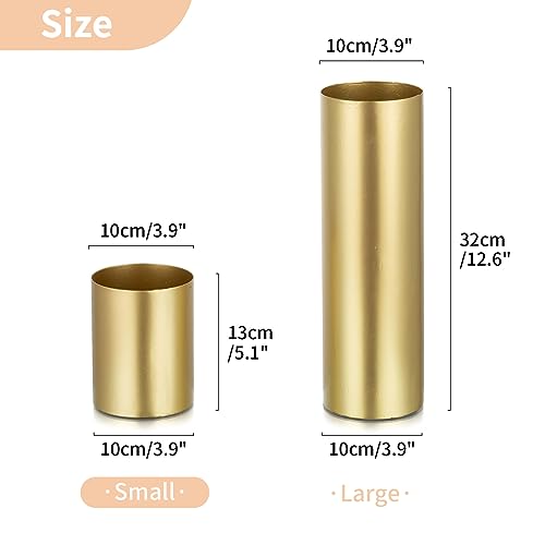 NUPTIO Gold Vases for Centerpieces Wedding: 6 Pcs 5.1 inch Tall Metal Flower Vase Flowers Stand Wedding Centerpieces for T...
