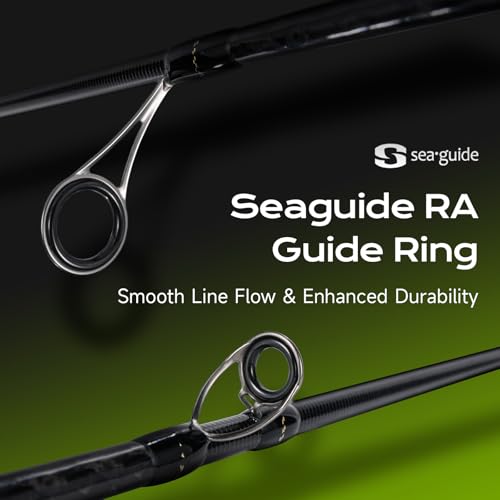 HANDING M1 Ultralight Fishing Rod 2-Piece Trout Fishing Rod with Fast Action 30T+24T Carbon Fiber SEAGUIDE RA Guide Rings ...