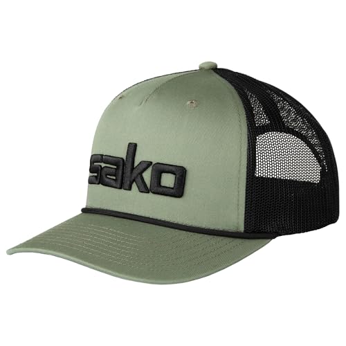 Beretta Men's Hunting Sako 3D Pre-Curved Visor Adjustable Snapback Trucker Hat with 3D Embroidery Sako Logo, One Size