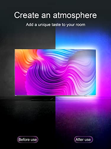 KANTUTOE LED Lights for TV, 16.4ft LED Lights for 45-75 Inch TVs, RGB TV Backlight Behind, Music Sync Bluetooth APP & Remo...