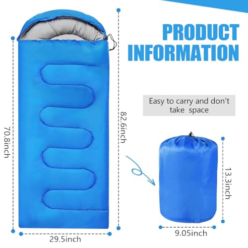 Camping Sleeping Bags for Adults Kids Waterproof Lightweight Sleeping Bag for Cold Weather or Warm Backpacking Hiking Moun...