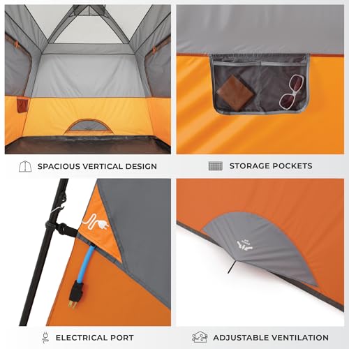 CORE Tent for Family Camping | 4 Person & 6 Person Portable Camp Tent with Carry Bag for Outdoor Car Camping | Included Ge...