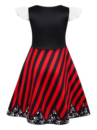 Sukyfecde Girls Pirate Dress Buccaneer Costume Kids Birthday Party Dress Halloween Cosplay Outfits